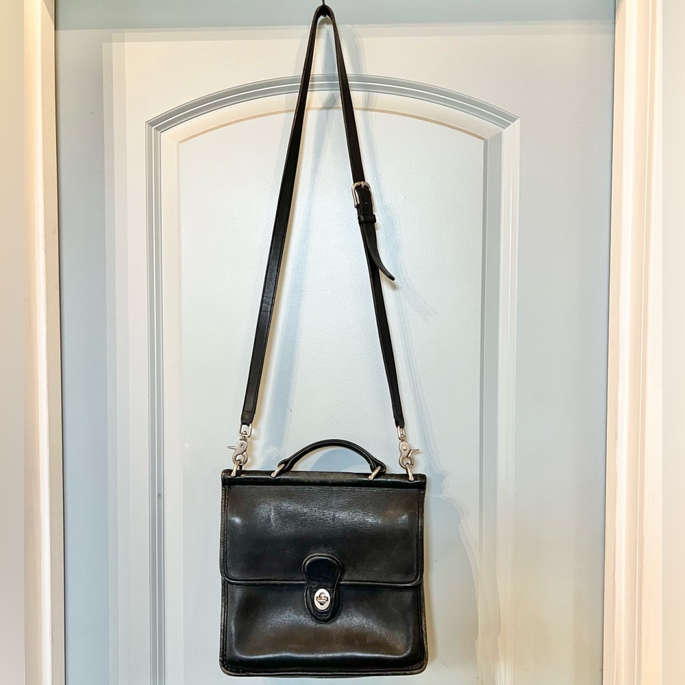 Vintage Black & Silver Nickel COACH Willis Bag 9927